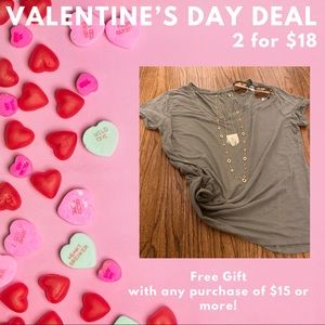💗2 for $18💗 Joan Vass Army Green Everyday Tee